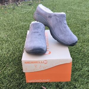 NEW Merrell Women's Gull Gray Suede Encore Ice Slip-Ons Clogs
